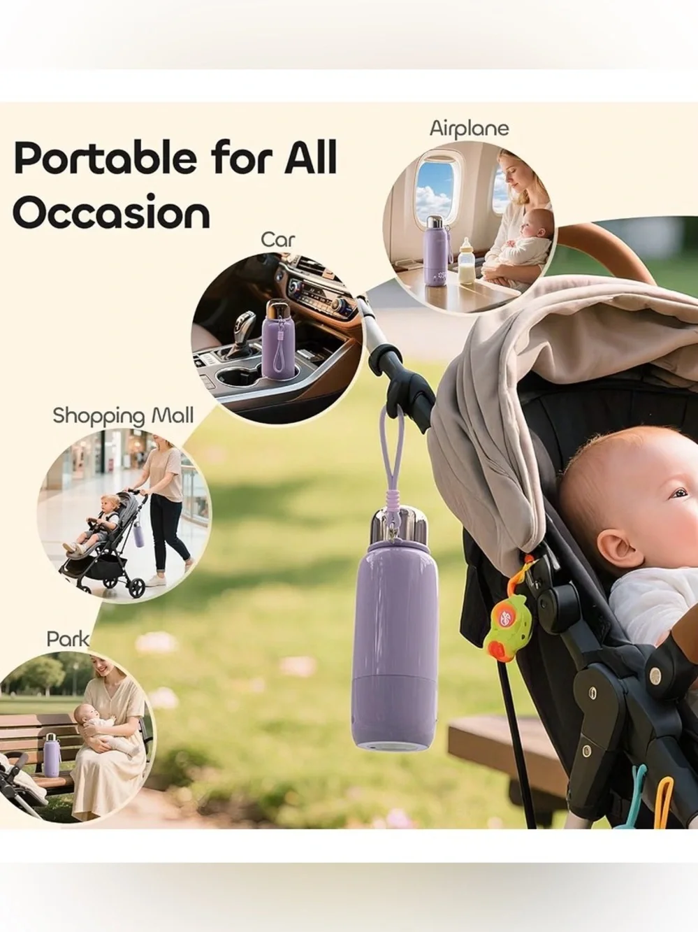 NWTOB - QIBOX Portable Bottle Warmer for Travel - Purple